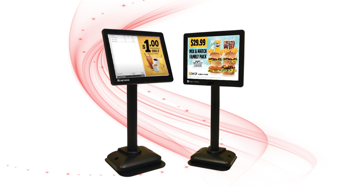 LCD POS Pole Display - 8-Inch Secondary Customer Display with LED Backlight and VESA Mounting